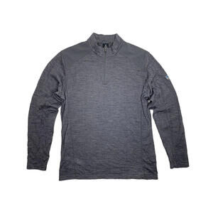 KUHL Men's Size Medium Gray Active Quarter Zip Merino Wool Pullover Shirt P133